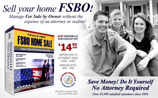 Standard Legal's FSBO For Sale by Owner Home Sale legal forms software