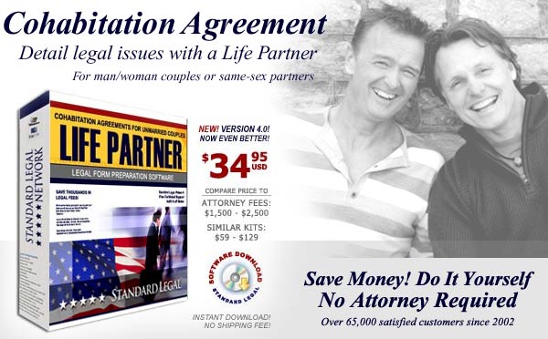 Standard Legal's Cohabitation Agreement legal forms software