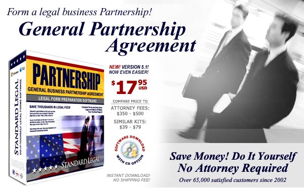 Standard Legal General Business Partnership Agreements Legal Forms Software