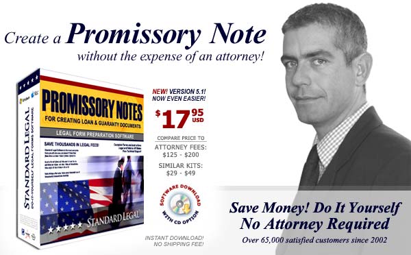 Standard Legal Promissory Notes Legal Forms Software