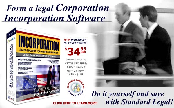 Standard Legal Incorporation Legal Forms Software