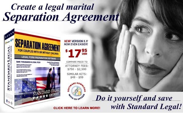 Standard Legal Separation Agreement Legal Forms Software