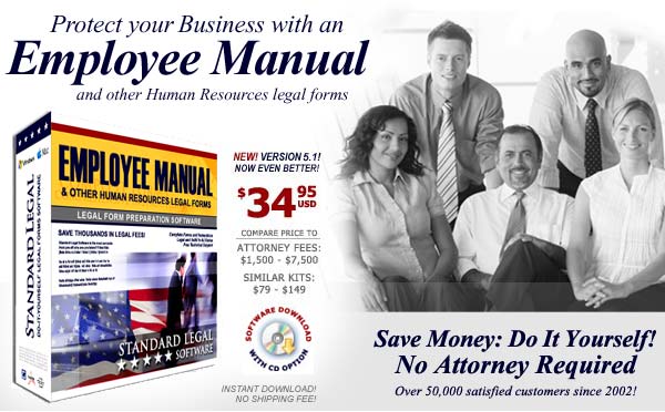 Create an Employee Manual and other Human Resources Legal Forms with Standard Legal