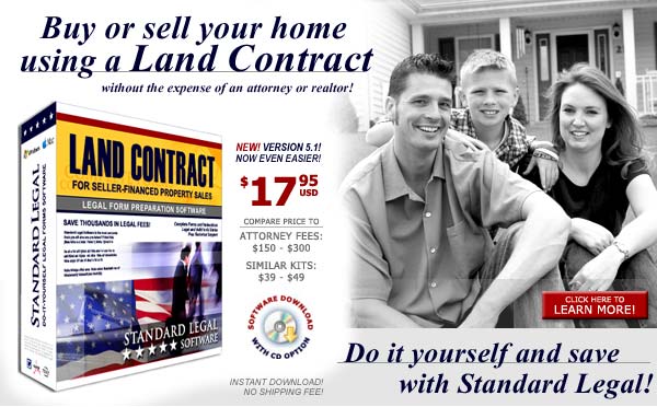 Sell your home using a Land Contract with Standard Legal