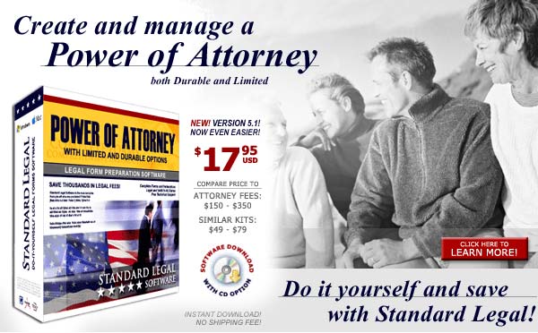 Create a Power of Attorney with Standard Legal