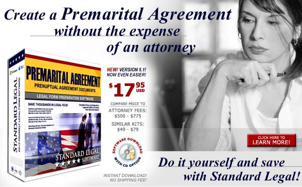 Create a Marital Premarital Agreement without the cost of an attorney with Standard Legal