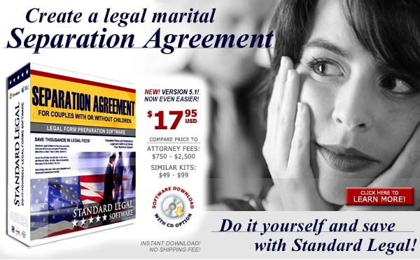 Create a Marital Separation Agreement without the cost of an attorney with Standard Legal