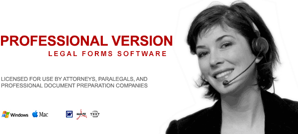 Professional Version: Legal Forms Software for Attorneys and Paralegals