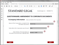 Amendment to Corporation software question 1