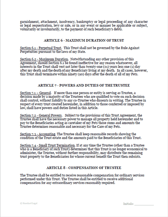 Pet Trust Professional Legal Forms Software Paralegal Documents